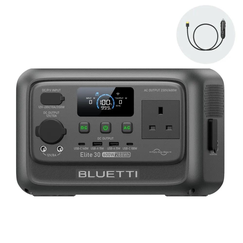 محطة الطاقة المتنقلة BLUETTI Elite 30 V2 - الجهاز مع كابل الشحن